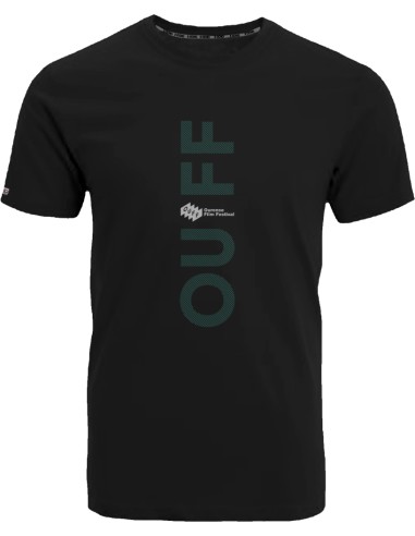 Camiseta oficial OUFF · Logo en verde y blanco